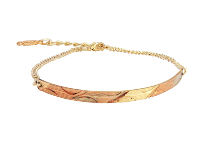 Three Tone Plated Charm Fashion Bangle Bracelet